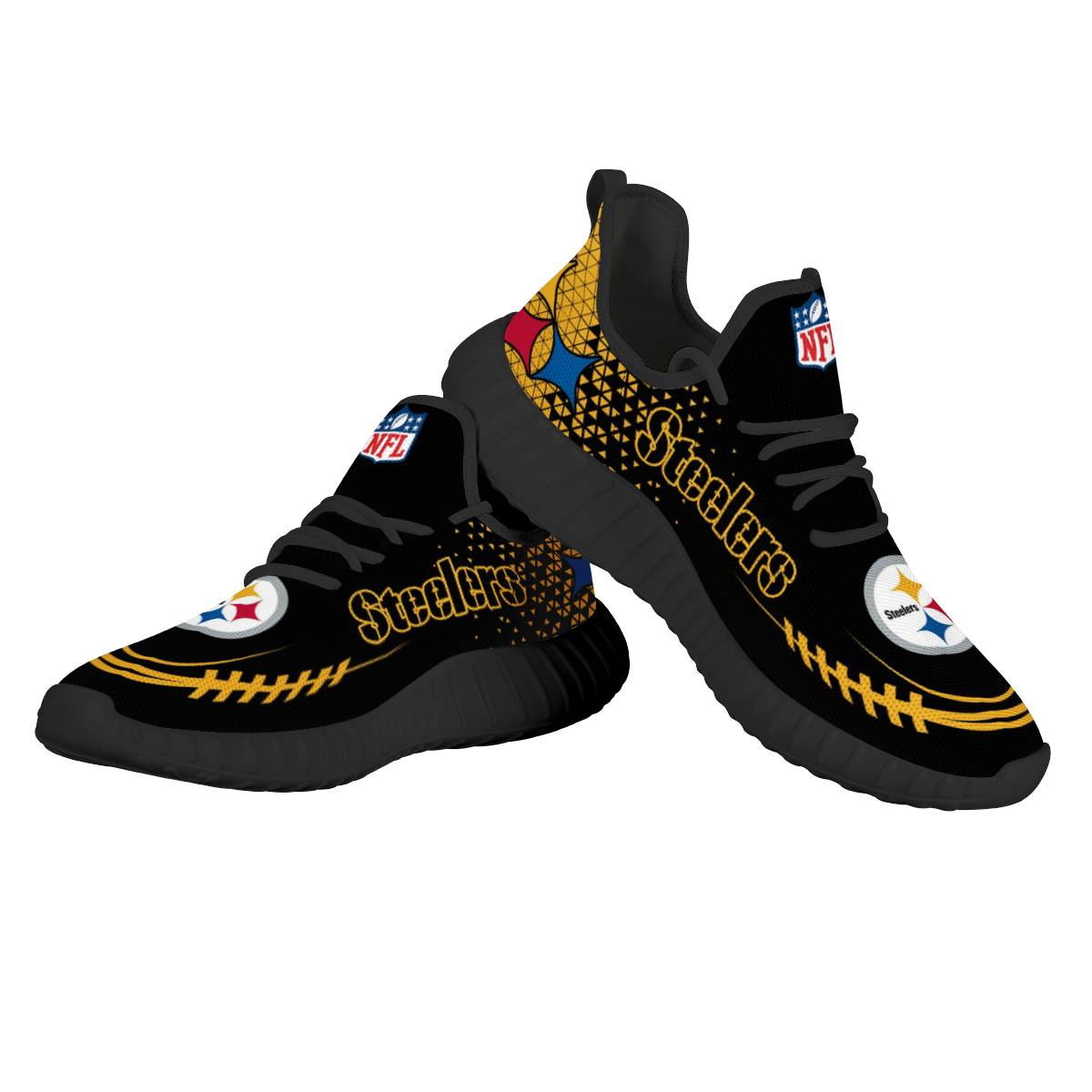 Women's Pittsburgh Steelers Mesh Knit Sneakers/Shoes 010